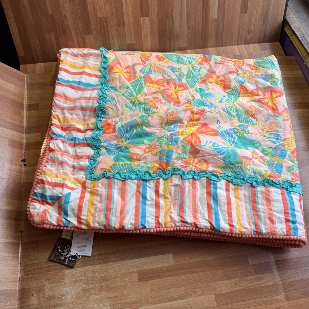 Matilda Jane reversible butterfly blanket. 44x52
NWT